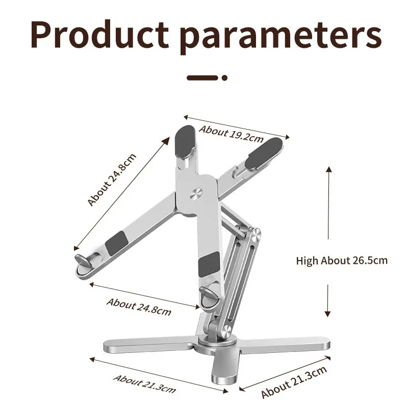 Portable Aluminum Alloy Tablet Bracket Foldable Telescopic Laptop Desktop Stand 360° Rotation Lifting Notebook Table Holder