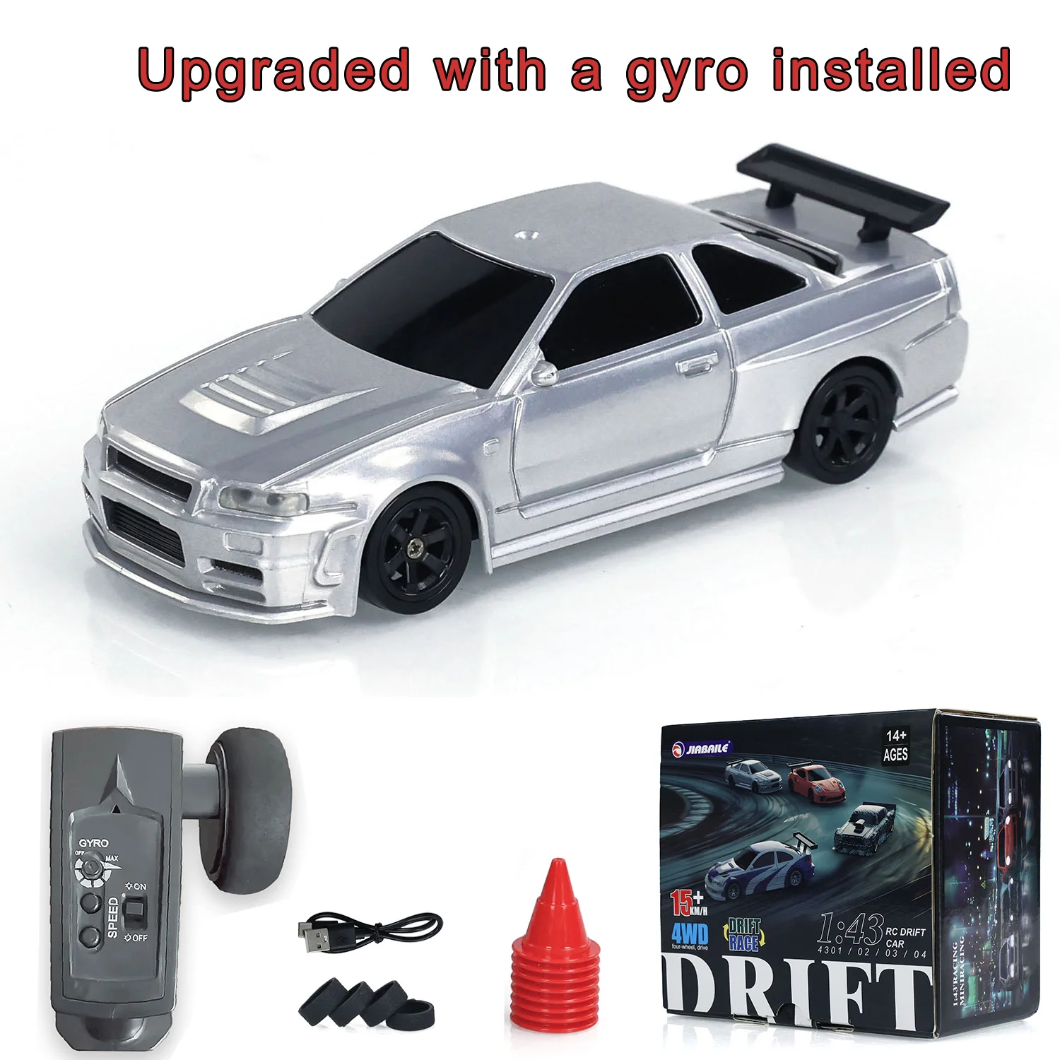 アップグレードジャイロミニおもちゃ 4WD 1/43 RC スピードカー RTR 2.4 グラムラジオコントロールレーシングドリフトカー四輪駆動高速モデルギフト