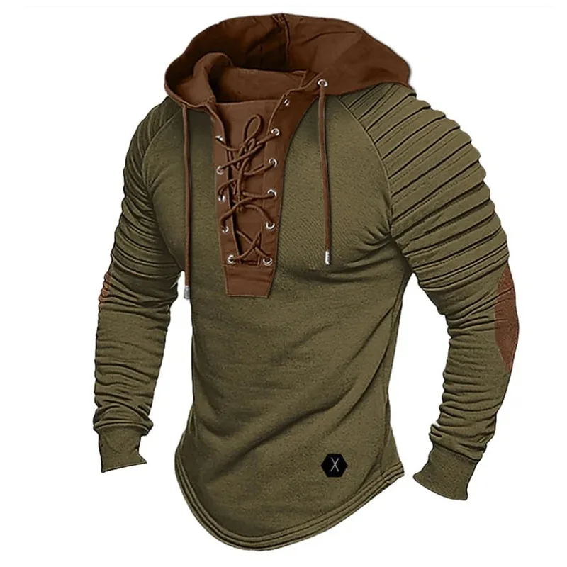 Moletom com capuz de manga longa combinando com cores masculinas ginásio fitness musculação muscular camiseta casual pulôver casaco superior outwear