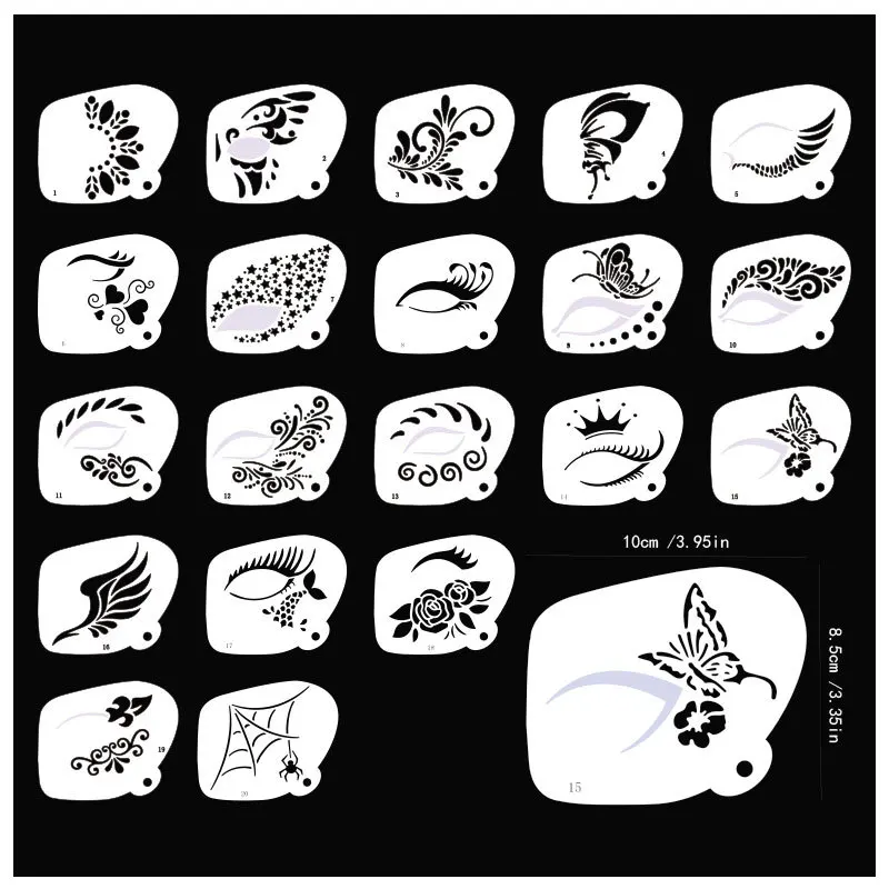 Face Paint Stencils Professional Body Art Paint Stencils Reusable For Adults Kids Easily Use Templates For Parties Makeup Tools
