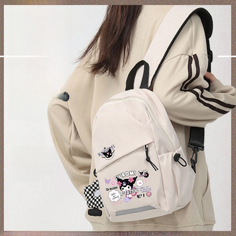 Kuromi Crossbody Bag Cute Girl Heart Leisure Travel Single Shoulder Bag Children Casual Versatile Outing Bag Girl 