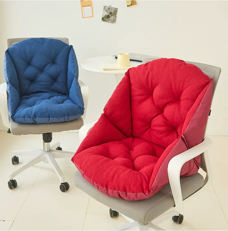 Cojín de silla de algodón de color sólido, cojín de asiento de una sola pieza con aislamiento grueso