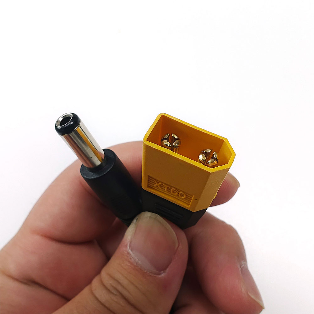 Conector bala macho xt60 para macho dc dc5525 cabo de alimentação 5.5x2.5mm adaptador para ts101 pin64 ferro de solda eletrônico
