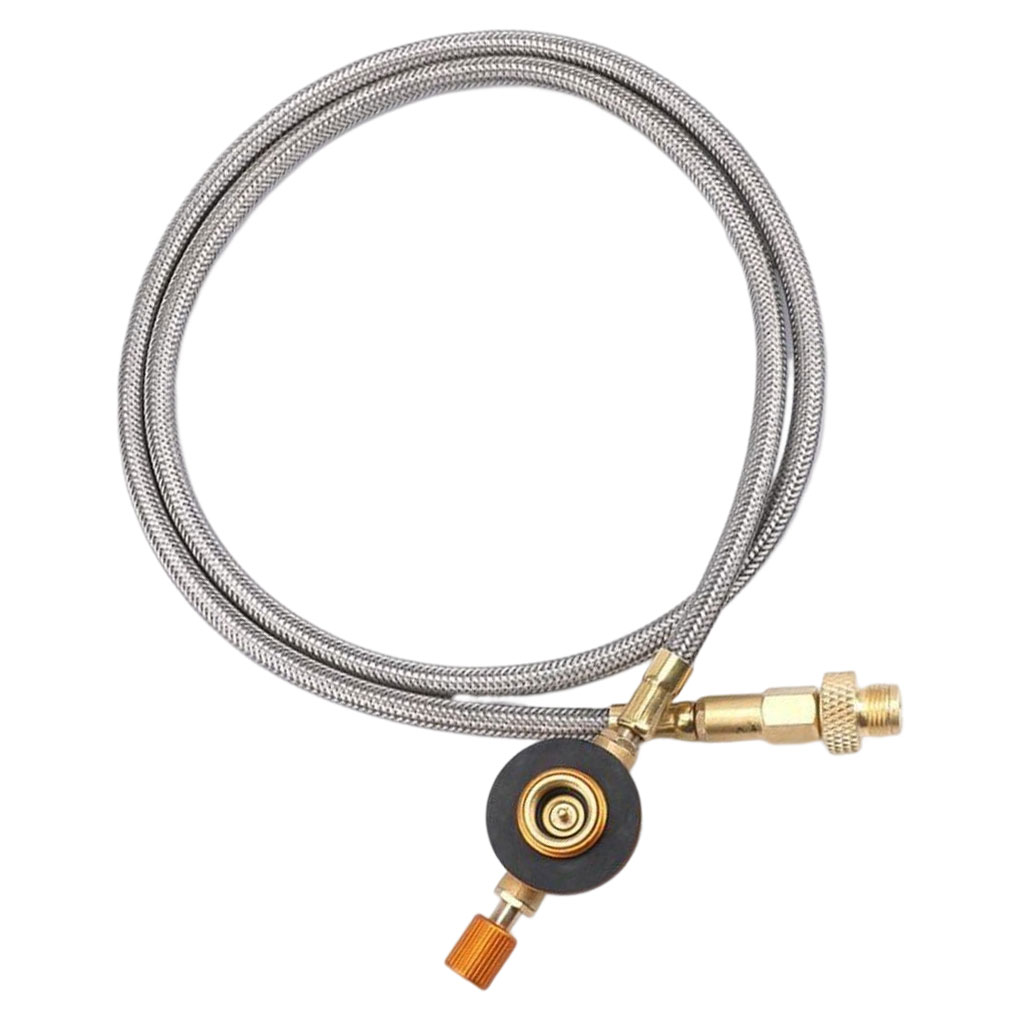 Kompor Kemah pelepasan cepat portabel, selang ekstensi, kompor Kemah, perlengkapan luar ruangan, Adapter pembakar bertahan hidup Picnicking, selang ekstensi, kompor Kemah cepat portabel