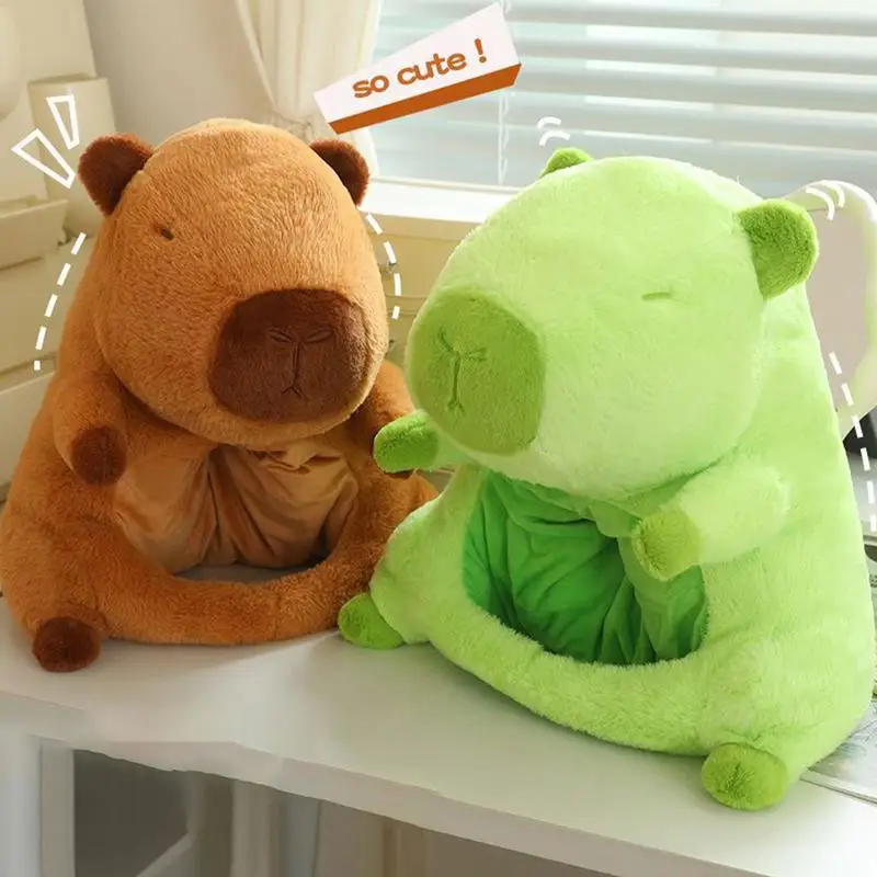 ตลก Capybara Headwear หมวกน่ารักนุ่ม Capybara Plush ฝาครอบหัวสัตว์ Masque การ์ตูน Headwear ตุ๊กตา Capybara หมวก