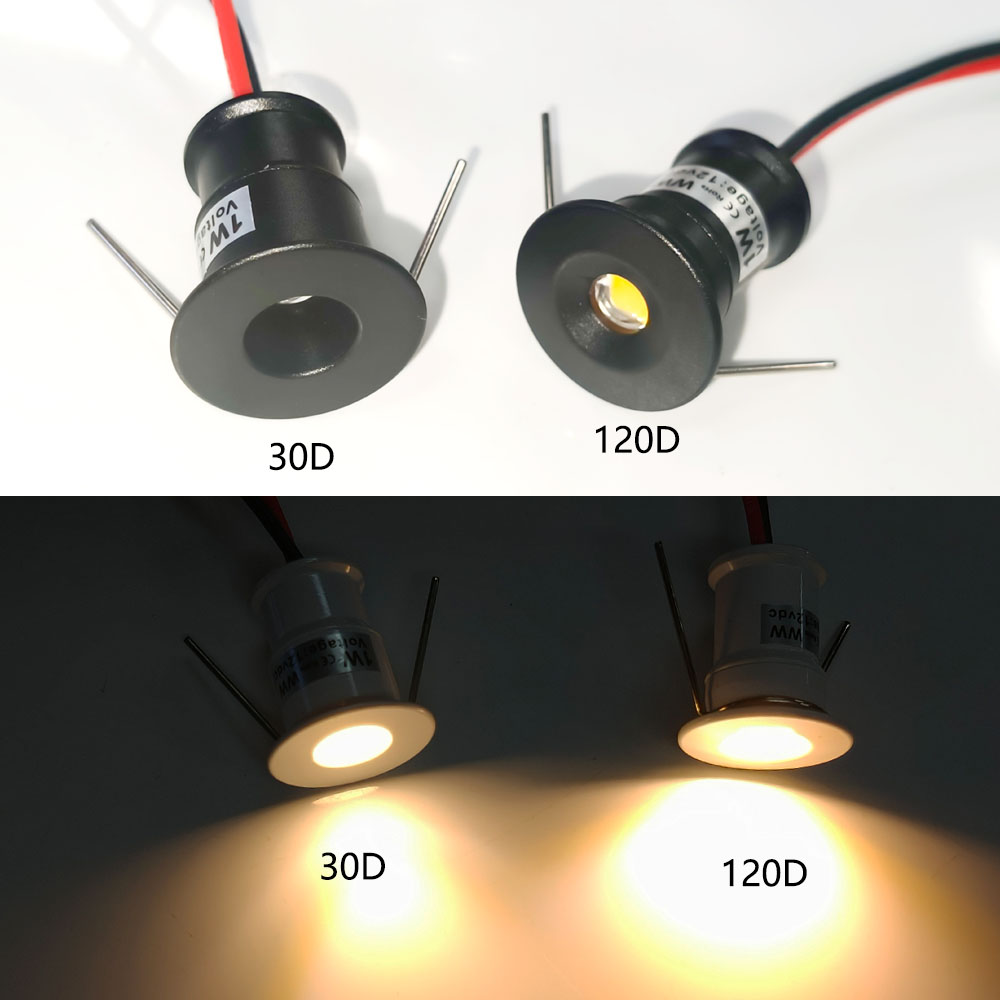 Mini-LED-Strahler, Einbau-Downlight, dimmbares Downlight, Deckenleuchte, Vitrine-Display-Beleuchtung, 1 W, DC12 V, 15 mm Ausschnitt, IP65