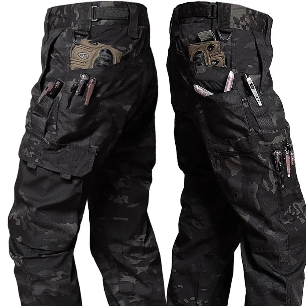 Pantaloni tattici da uomo Pantaloni impermeabili impermeabili da uomo Pantaloni da combattimento Pantaloni cargo multitasche resistenti all'usura per esterni