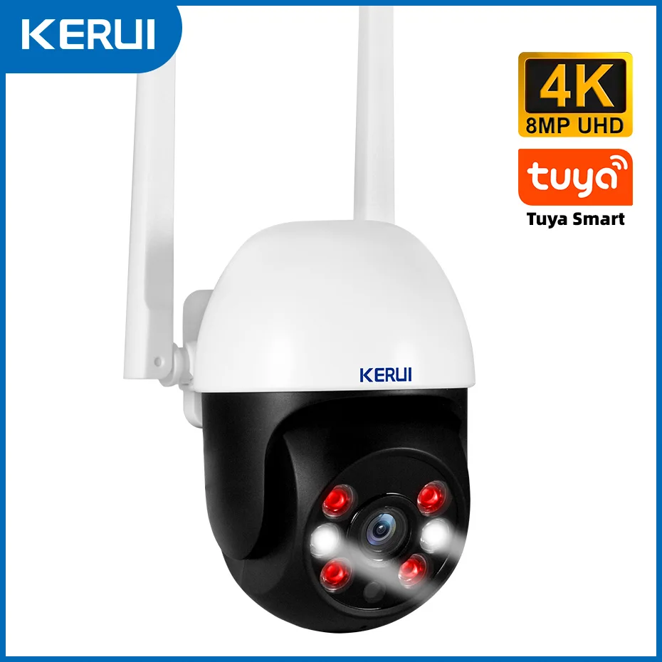 KERUI Tuya 1080P 3MP PTZ WiFi Không Dây IP Ngoài Trời An Ninh Ngôi Nhà 4X Zoom Kỹ Thuật Số 2MP Tốc Độ Dome Camera Quan Sát giám Sát Video