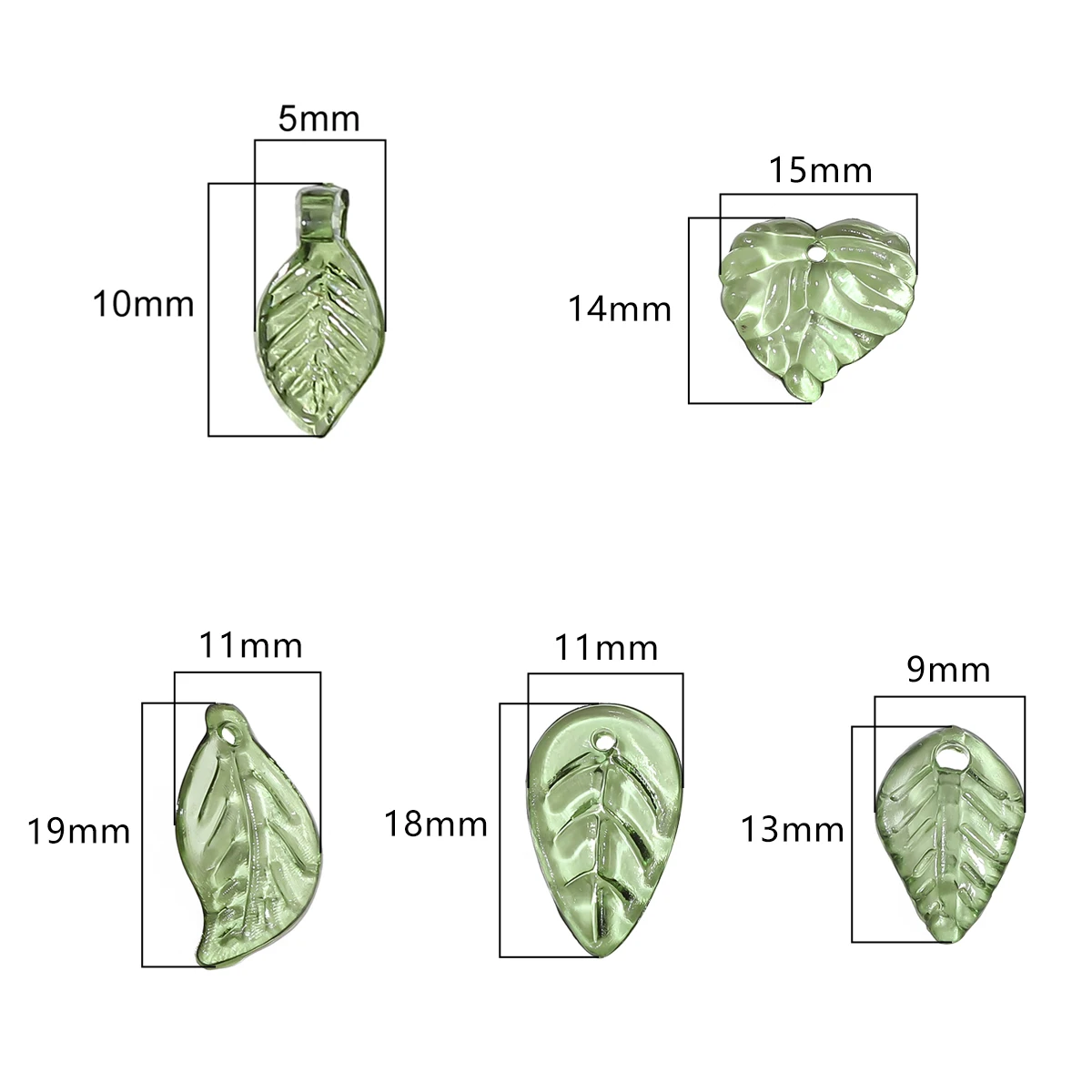 10/50Pcs อะคริลิค MINI Tree Leaf ลูกปัดที่ไม่ซ้ํากันลูกปัดทําด้วยมือ DIY เครื่องประดับต่างหูสร้อยคออุปกรณ์เสริมวัสดุ