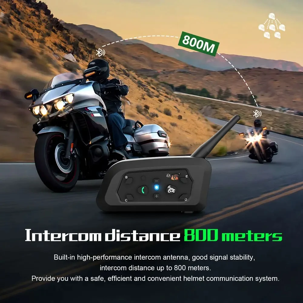 1/2Pcs EJEAS V6 Pro + Motorrad Bluetooth Helm Headset Intercom Entfernung 800M Musik Player Wasserdicht IP67 unterstützung EUC Typ-C