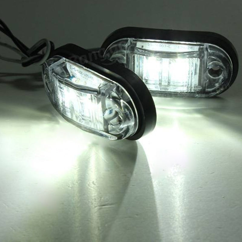 2 個 12 V / 24 V LED サイドマーカーライト車の外部ライト警告テールライト自動トレーラートラックトラックランプ白色
