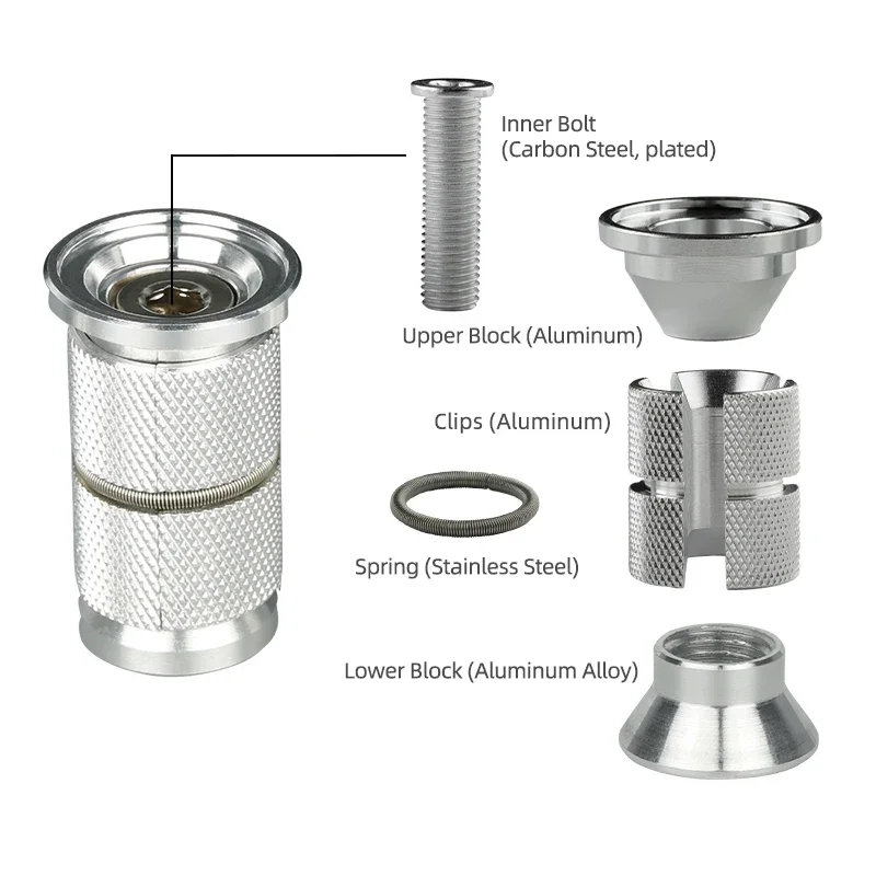 Xe Đạp Nén Cắm Steerer Tai Nghe Mở Rộng Bu Lông Lắp Bát Đầu Nắp Gắn 1 1/8 "Mở Rộng Các Loại Hạt Carbon Dĩa Mỏ Neo