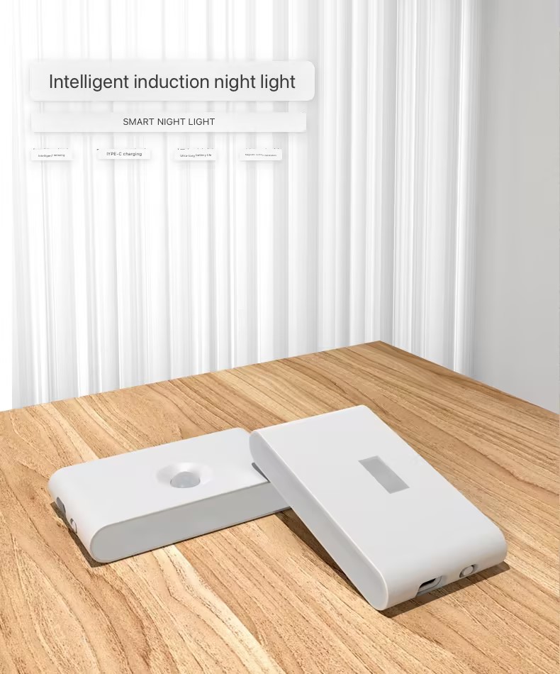 LED Human Body Sensing Night Light Wireless USB Rechargeable Wall Light Upper And Lower Glow Bedroom Stairway Hallway