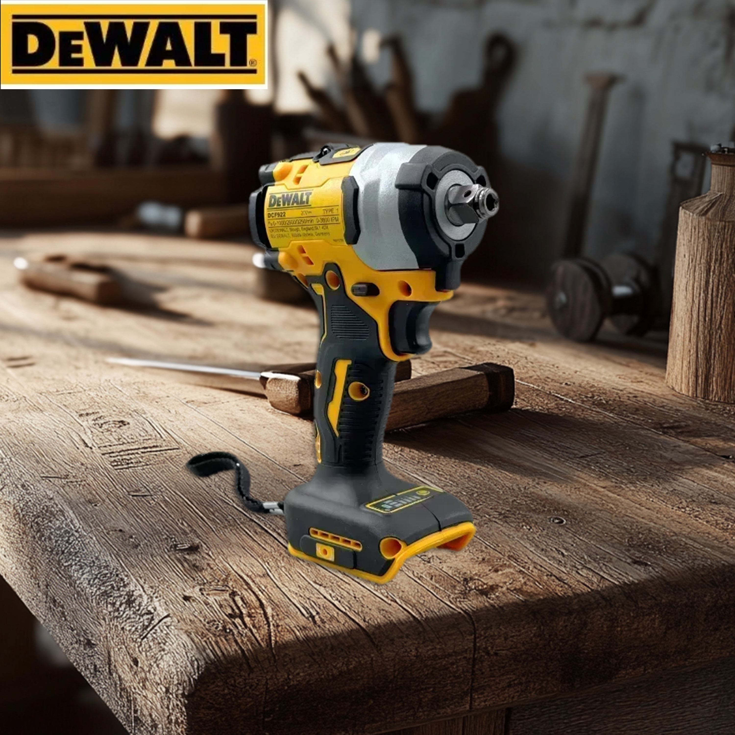 DEWALT 충전식 무선 임팩트 렌치, 높은 토크, 역방향, 1/2 인치, 2500 PRM, 범용 20V 배터리 전동 공구, DCF922