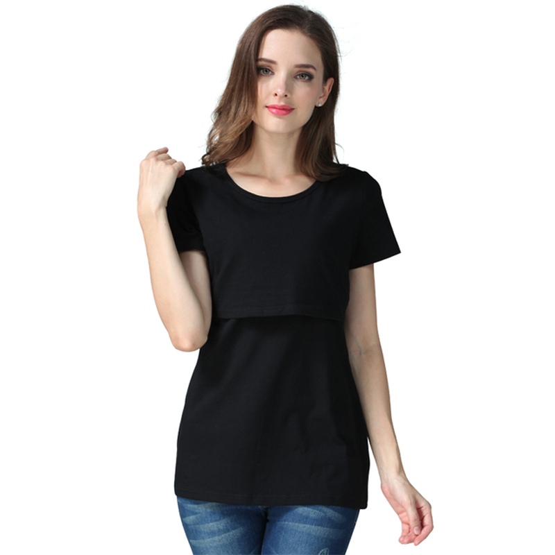 ママ看護 Tシャツマタニティトップス授乳服半袖コットンシャツ授乳ブラウスビッグサイズ S-XXL