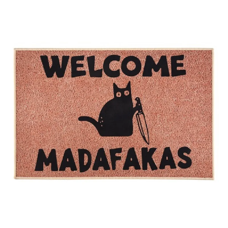 Bem-vindo Madafakas Capacho Completo com Impressão, Fun Home Decor, Decoração de Cozinha e Banheiro, Dar às pessoas presentes divertidos