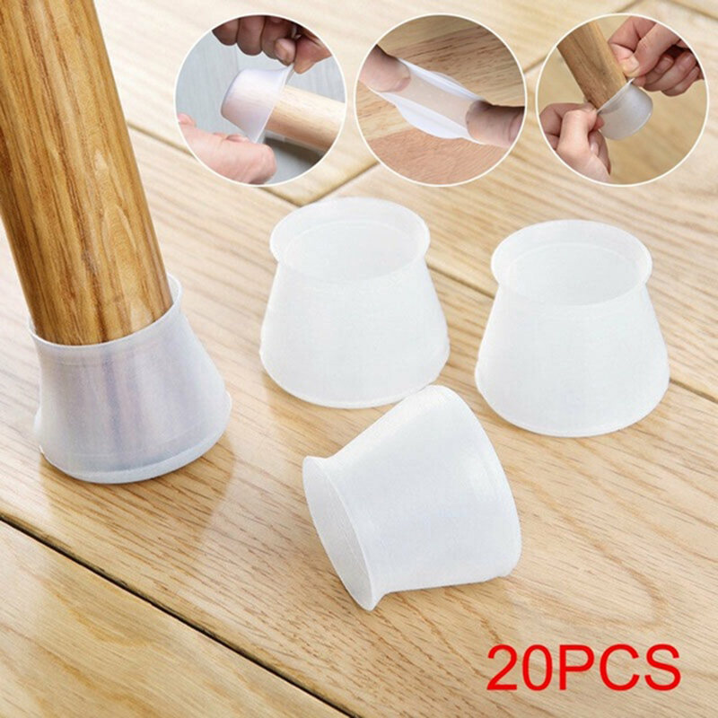 20 Chiếc PVC Đồ Chân Chống Chân Bàn Miếng Lót Sàn Bảo Vệ Cho Ghế Chân Bảo Vệ Sàn Nhà Chống Trơn Trượt chân Bàn
