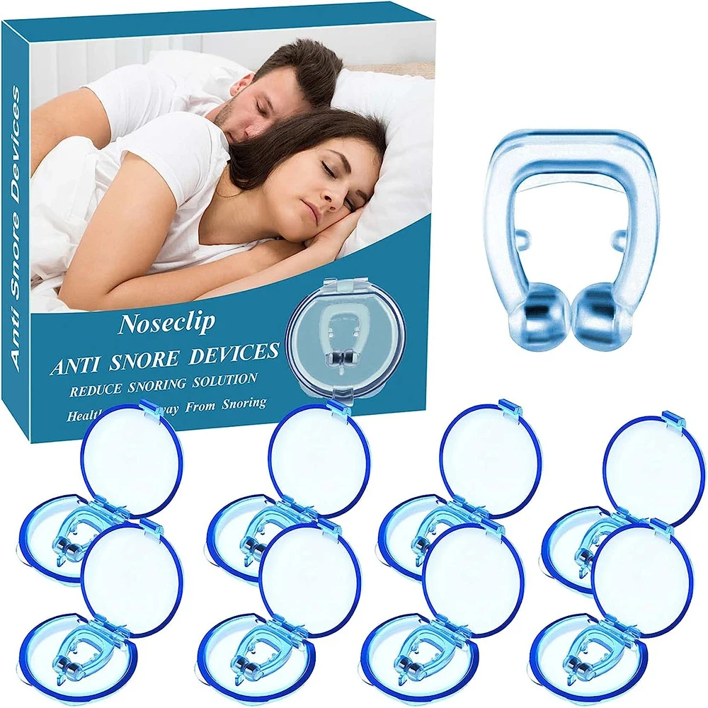 ซิลิโคนแม่เหล็ก Anti Snore หยุดการนอนกรนคลิปจมูก Sleep ถาด Sleeping Aid Apnea Guard Night อุปกรณ์กรณีคลิปจมูกผู้ชาย