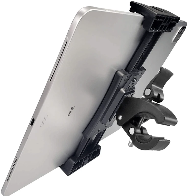 Gnmano Universal 4-13 Inch Tablet Stand Mount Bracket Gym Treadmill Bike Handlebar Clip Sports Adjustable Holder for IPad Pro