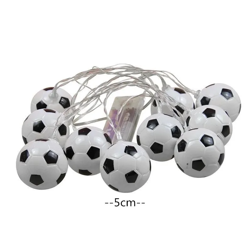 10 LEDs ไฟสตริงฟุตบอล DIY ฟุตบอลอุปกรณ์เสริมบรรยากาศสําหรับบาร์คลับปาร์ตี้ตกแต่งแฟนอุปกรณ์