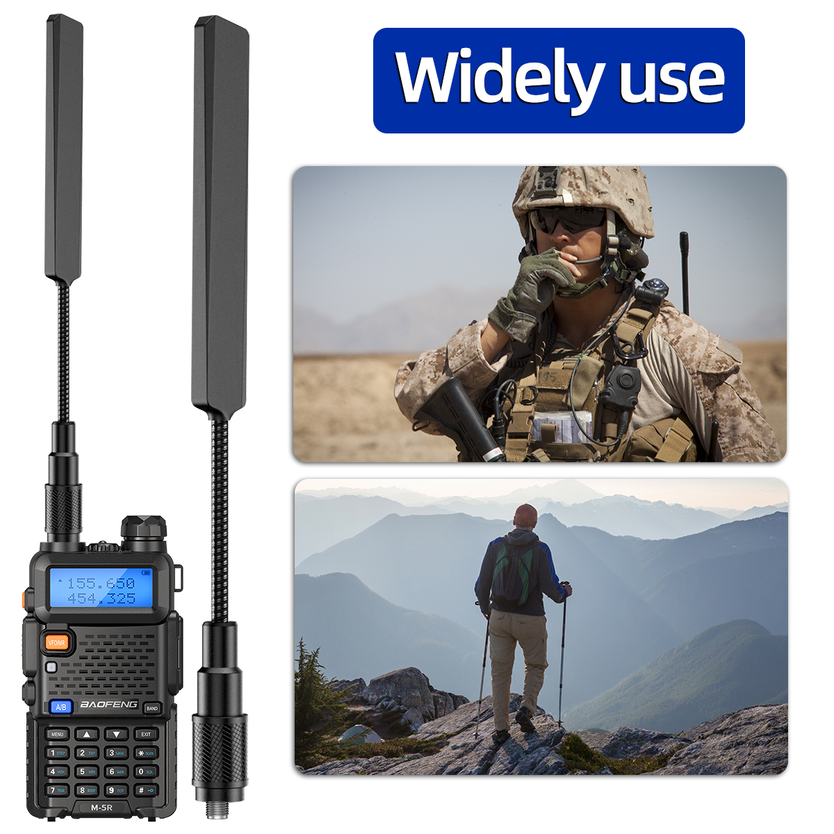 Abbree AR-188 sma antena fêmea banda dupla 144/430mhz para baofeng uv 5r 5rh 21 pro quansheng uv k5 k5(8) walkie talkie rádio amador