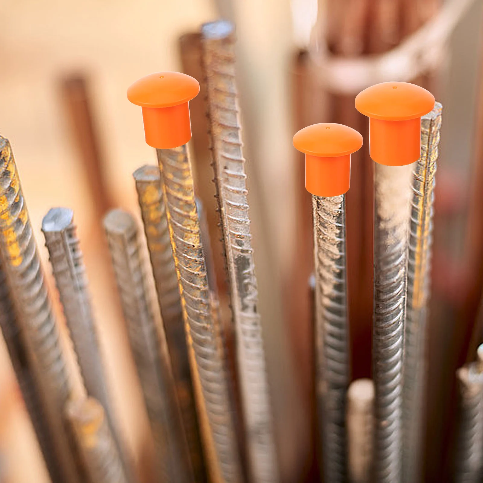 40 ชิ้นเหล็กบาร์ป้องกันหมวก Rebar End ป้องกันสําหรับ Protector อุตสาหกรรมก่อสร้างพลาสติก End เห็ด