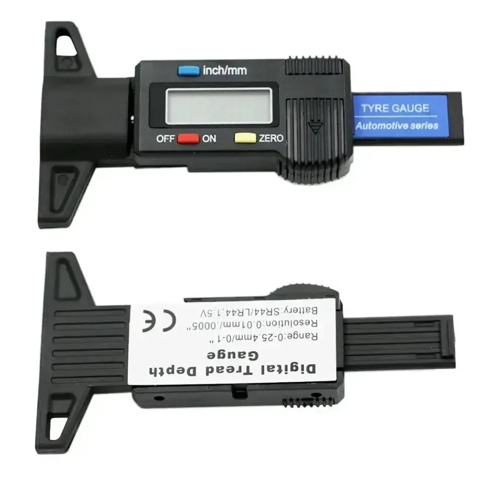 1PC Digital LCD ยางความลึกวัดความลึก Caliper 0-25 มม.Measurer เครื่องมือสําหรับซ่อมรถยนต์