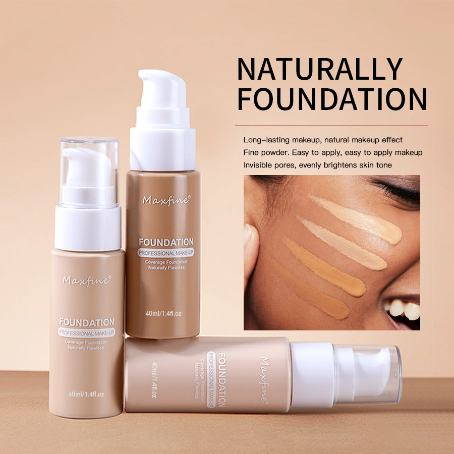 Liquid Foundation Long-lasting Waterproof Oil Control Moisture Long-lasting Concealer High Coverage Female Facial Cosmetics
