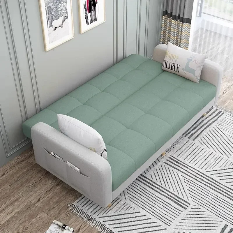 Small Unit Sofa Bed, Foldable Dual-purpose Double Bed, Home Office Nap, Three Person Sofa, Leisure Fabric, Lazy Sofa