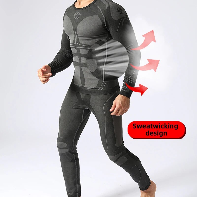 Ropa interior térmica deportiva para hombre, trajes de compresión al aire libre para ciclismo, ropa transpirable de secado rápido, chándales para correr y Fitness