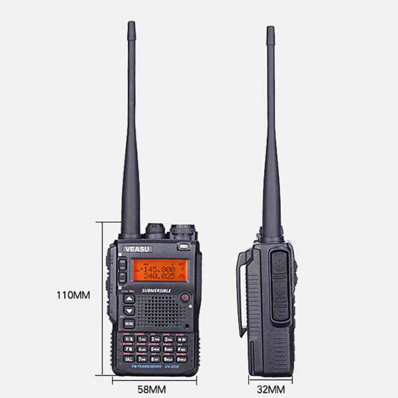 VEASU UV8DR UV 8DR Multi Dual Band VHF UHF Analog Ham FM Radio Handheld HT VOX Communication Transceiver Intercom Walkie Talkie