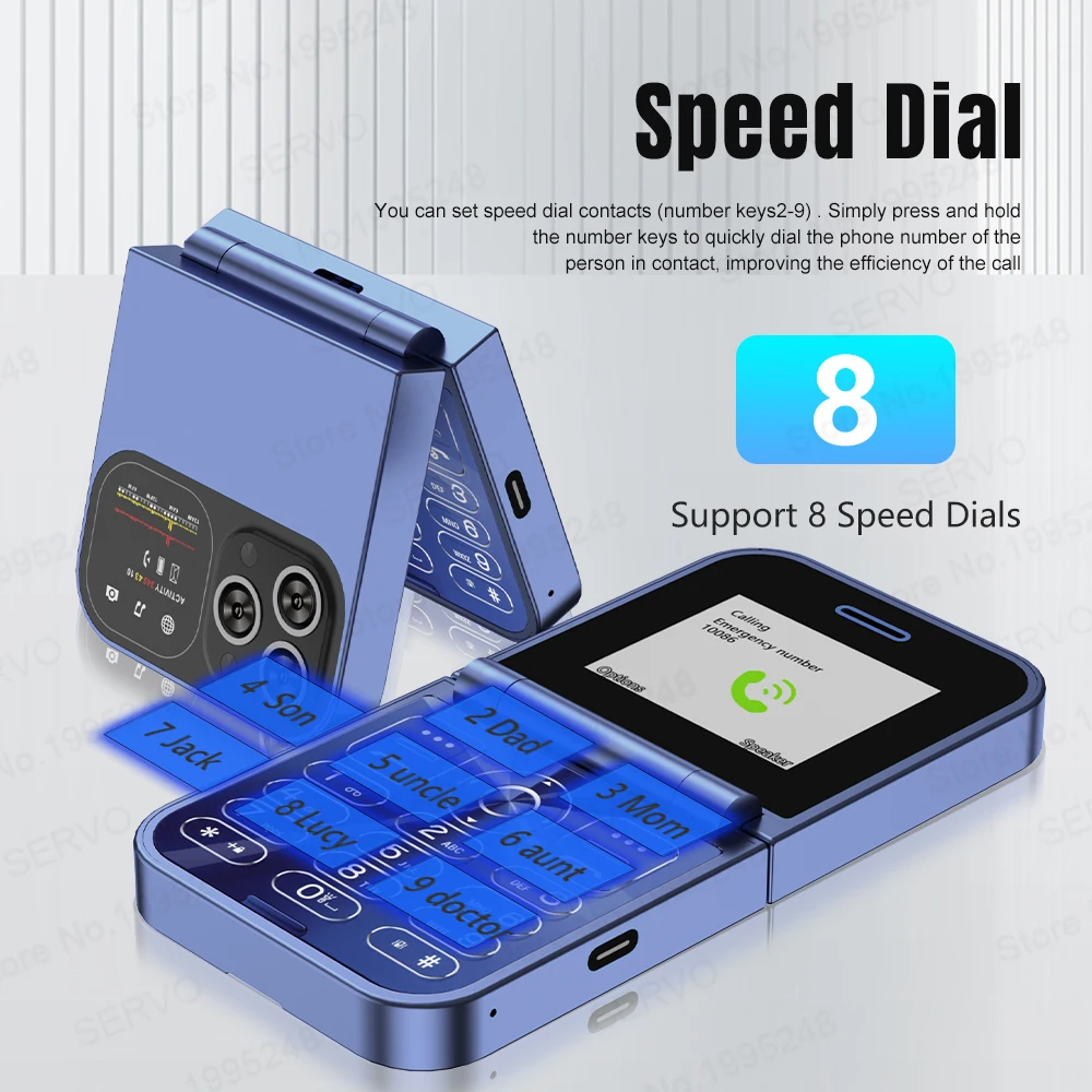SERVO F15 미니 접이식 휴대폰 2G GSM 블랙리스트 매직 보이스 통화 녹음 스피드 다이얼 듀얼 SIM 플립 소형 버튼 휴대폰