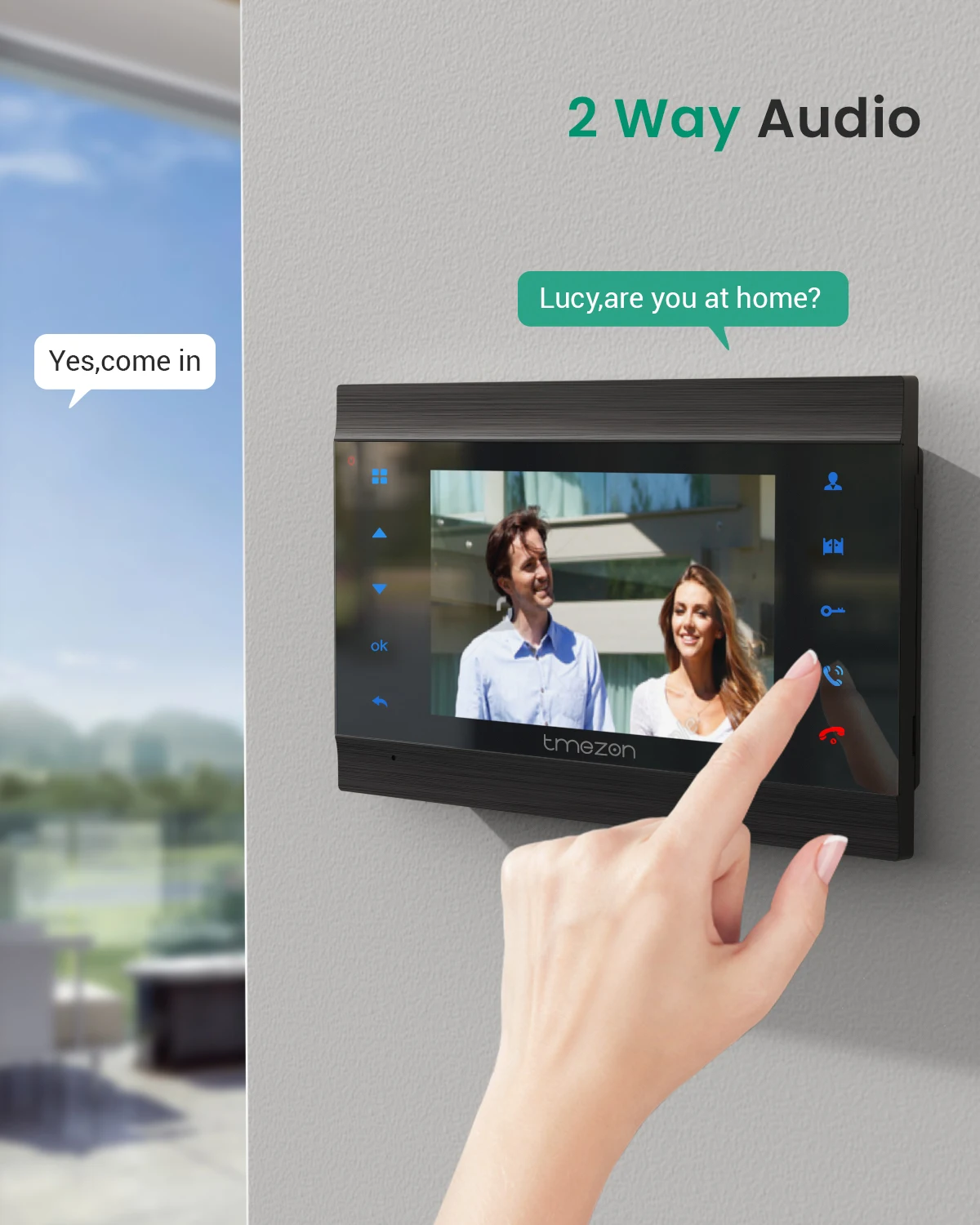 TMEZON-campainha de vídeo IP inteligente, sistema de intercomunicação sem fio, Wi-Fi, aplicativo Tuya, campainha com fio, 1080p, 7 Polegada, 1x1080P