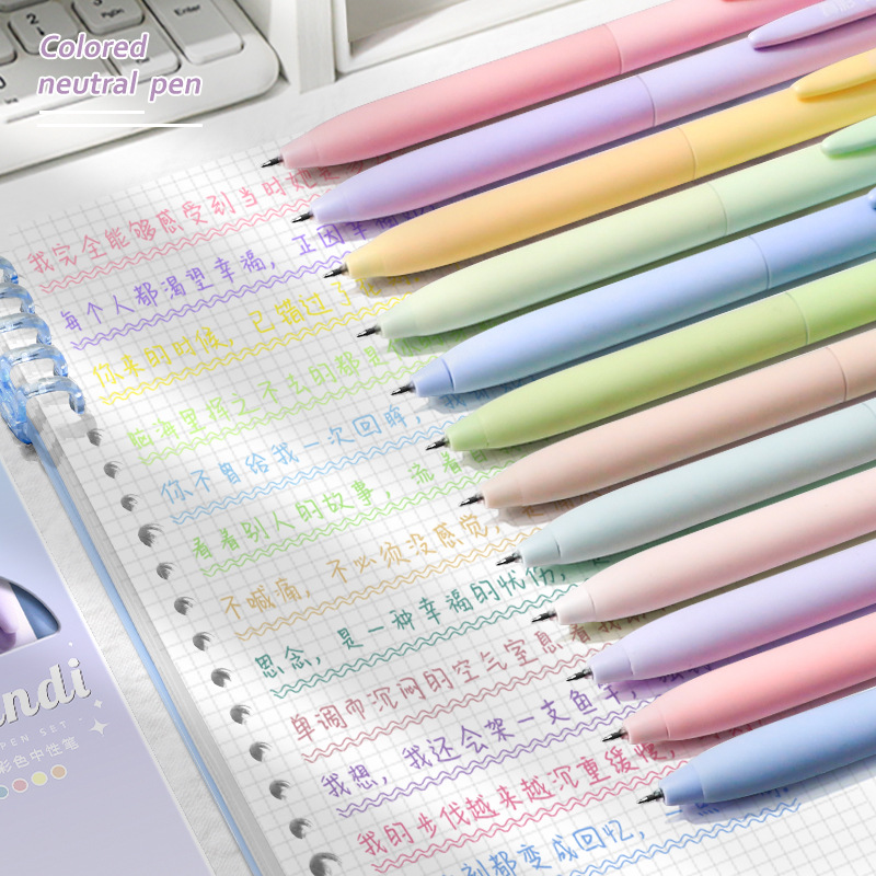 6 ピース/セットモランディカラーゲルペン 0.5 ミリメートルゲルペンセットメモを取る描画学生文具用品オフィスアクセサリーギフト