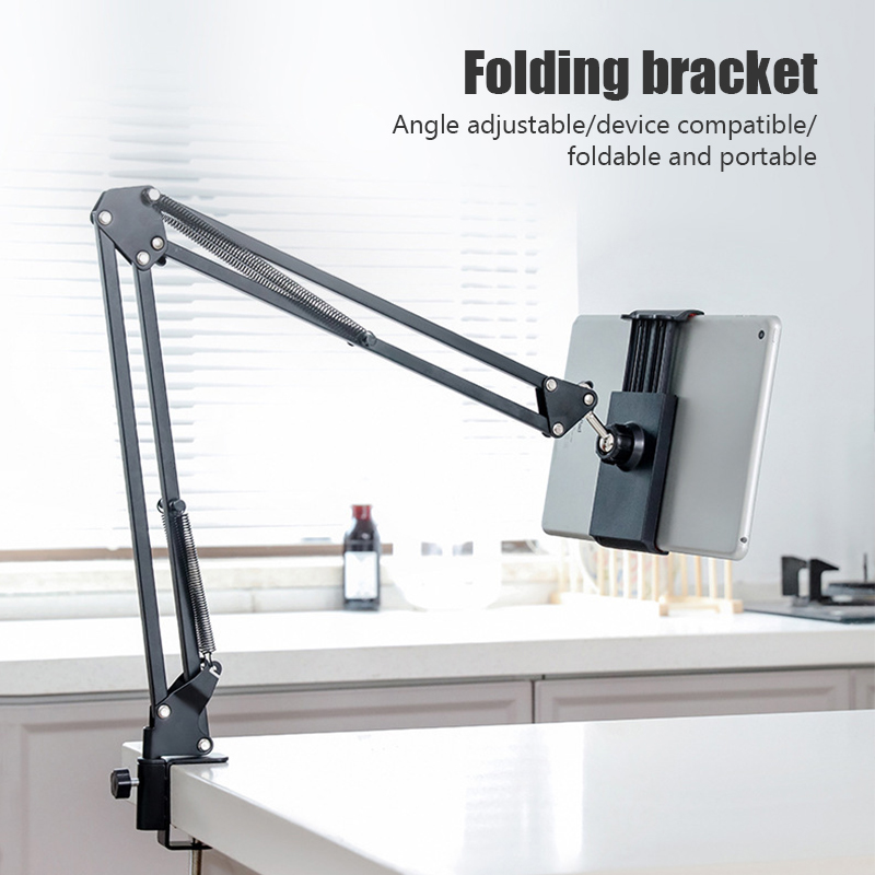360 °   Rotierender langer Arm-Telefon-Tablet-Halter, Overhead-Ständer, Desktop-Bett, faule freitragende Halterung für Huawei Xiaomi iPhone iPad
