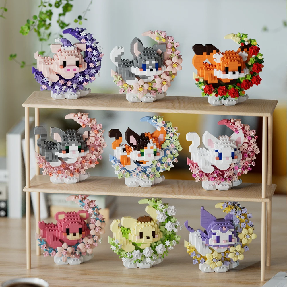 Mini Dog Cat panda raccoon สัตว์เลี้ยงน่ารักขนาดเล็ก Building Block ชุดเครื่องประดับของเล่นเด็กวันเกิดคริสต์มาสของขวัญเด็ก
