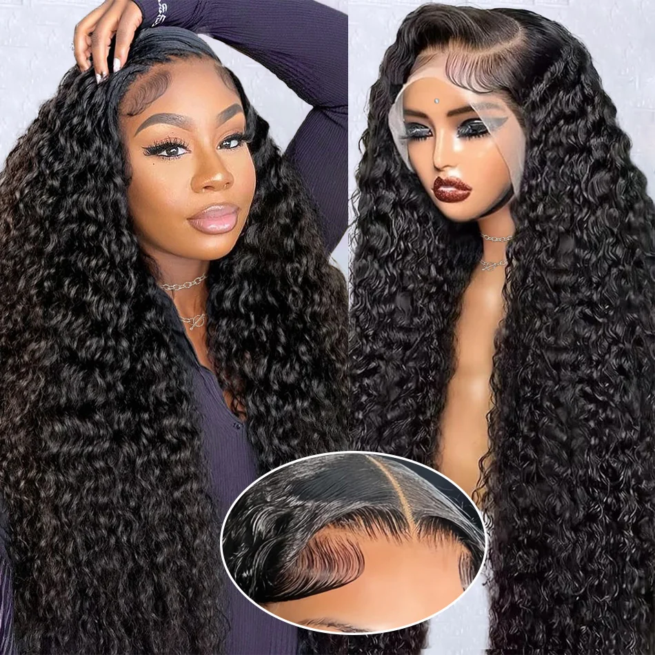 Onda profunda perucas de cabelo humano 13x6 hd peruca frontal do laço onda de água perucas dianteiras do laço encaracolado perucas brasileiras 200 densidade 40 Polegada para mulher