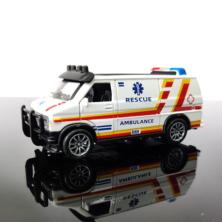 Van Police Car Model Simulation Alloy Toy Pull Back Car