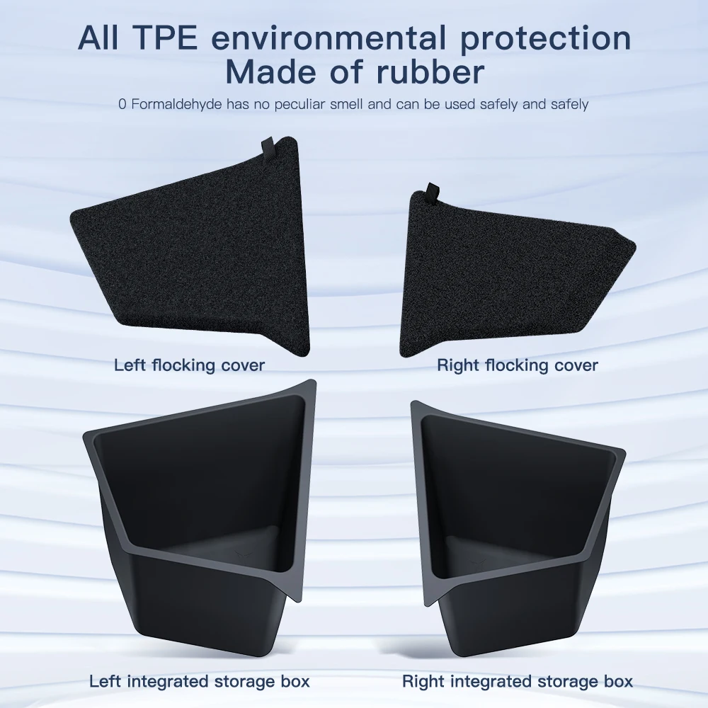 YZ Car Trunk Side Storage Box For Tesla Model Y juniper 2021-2025 Flocking TPE Cover Mat Partition Board Stowing Space