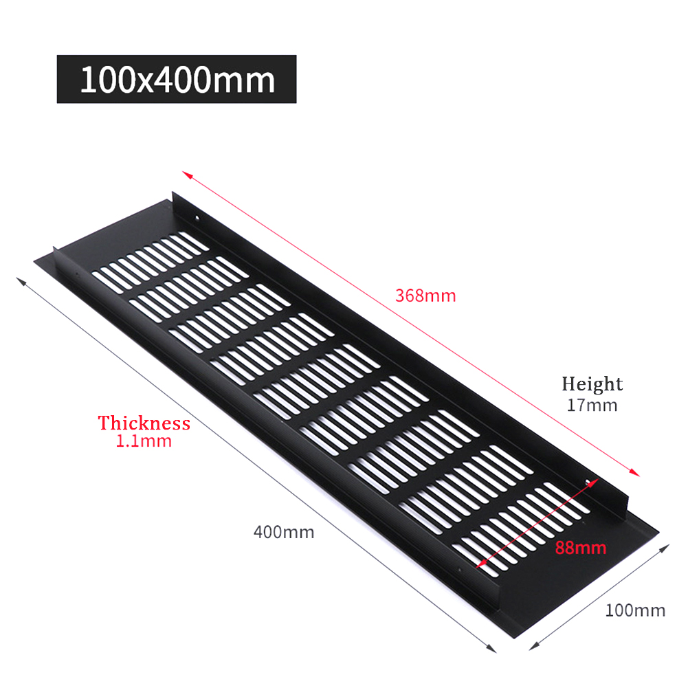100mm grade de ventilação de ar do armário guarda-roupa grade de ventilação de alumínio retangular capa de ventilação móveis buraco respirável