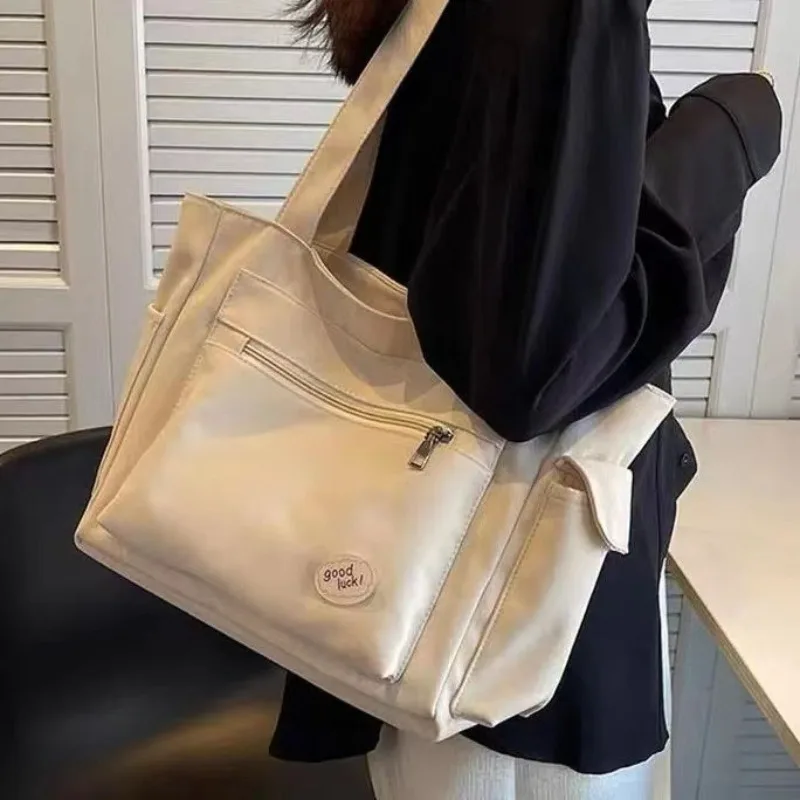 Damesmode schoudertas klasse grote capaciteit student draagtas nieuwe canvas handtas draagtassen cabas eco tas