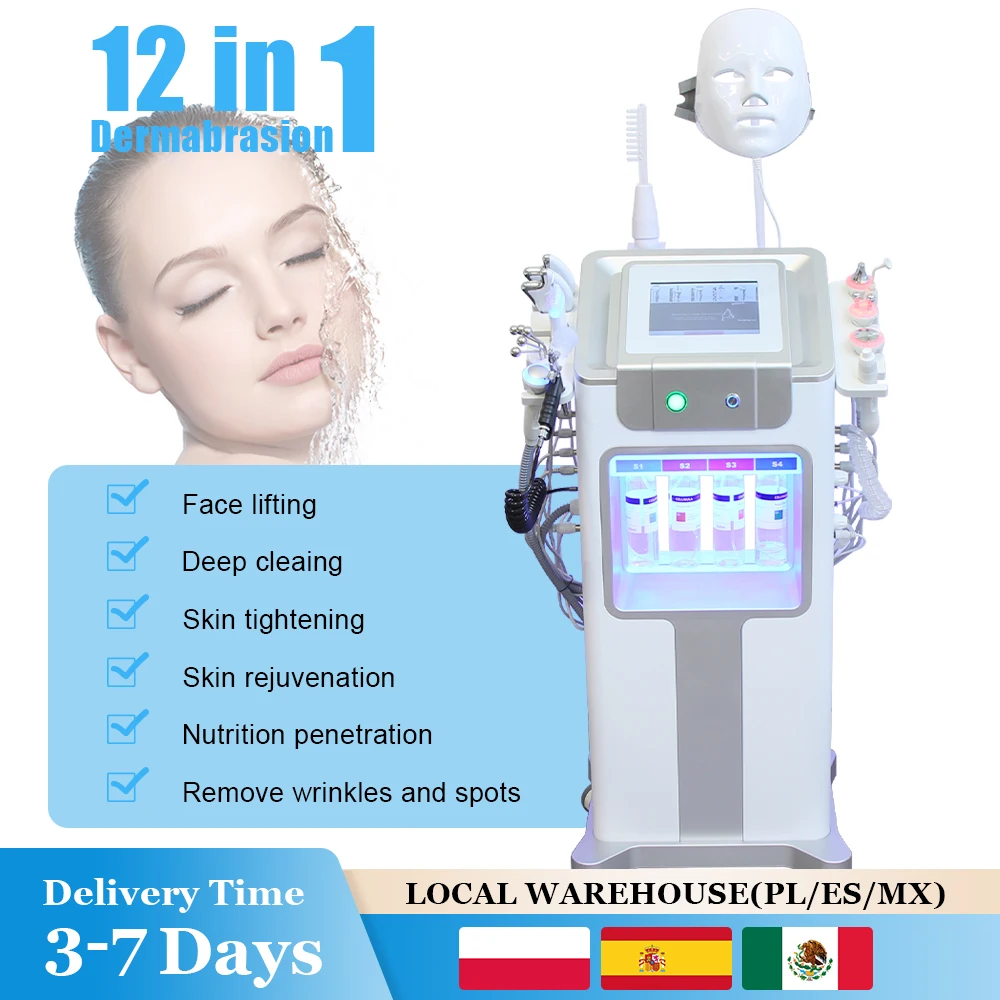 12 in 1 H2O2 Kleine Blasenmaschine Wasser Sauerstoff Hydro Haut Scurbber Facelifting Jet Auqa Peel Maschine Hautverjüngung für Spa