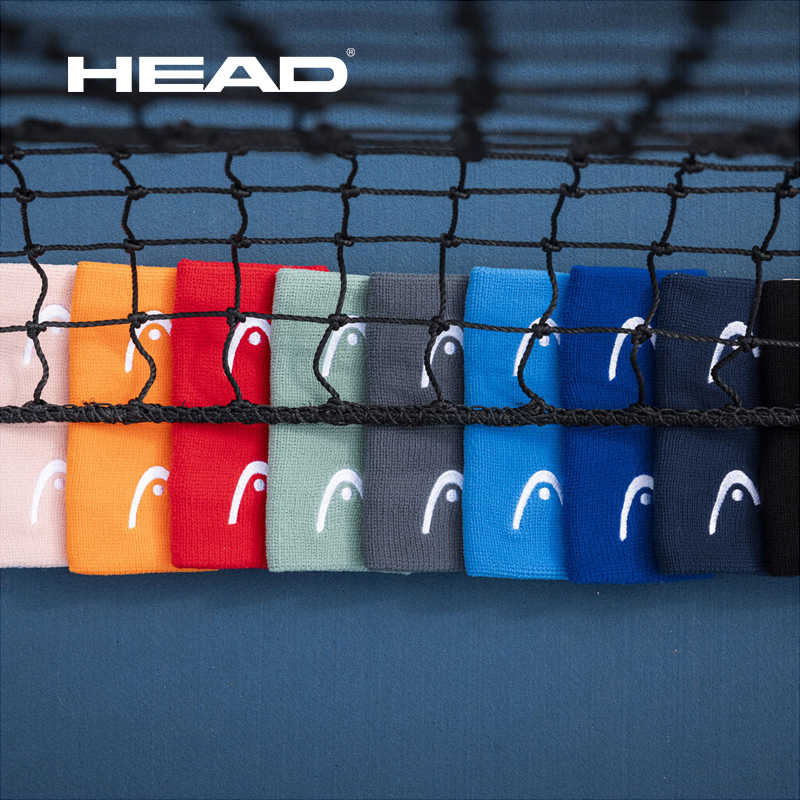 Original HEAD สายรัดข้อมือเทนนิส HEAD สายรัดข้อมือแบดมินตันบาสเกตบอลวิ่งออกกําลังกายผ้าฝ้ายดูดซับเหงื่อสายรัดข้อมือกีฬา