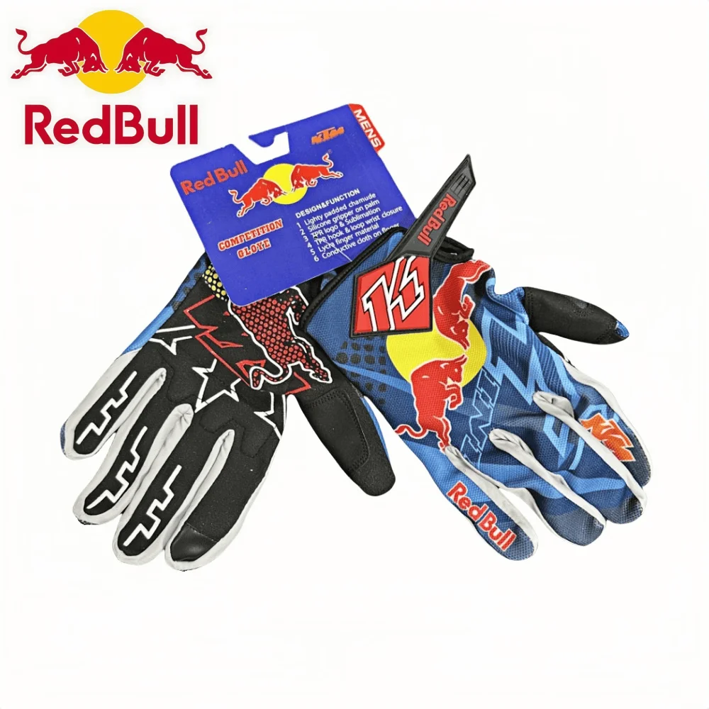 Edición original Red Bull guantes todoterreno cuesta abajo bicicleta de montaña DH MX MTB guantes de motocicleta guantes Red Bull Bike para hombres y mujeres