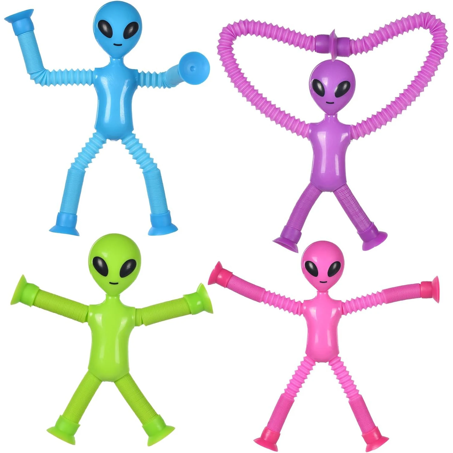 4pcs luminous and versatile suction cups, stretching toys, decompression and interaction, new and unique puzzle telescopic tubes