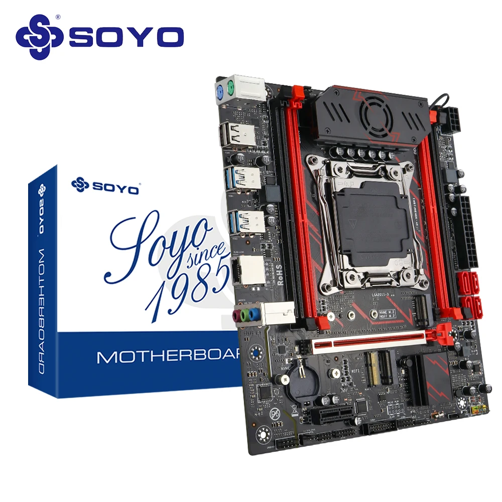 SOYO X99 Gaming Moederbord Set C612 Chipset TPM2.0 Pin met E5 2680 V4 CPU & DDR4 16G (2*8G) 2133MHz RAM PCIE3.0 voor Desktop PC