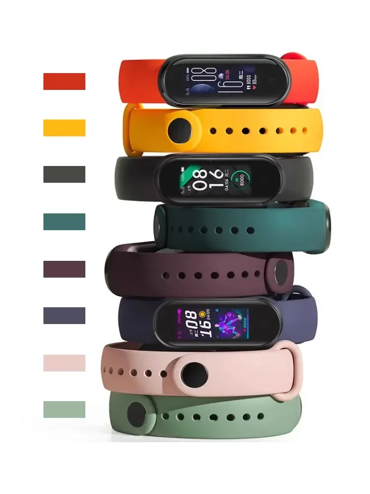 สายนาฬิกาสำหรับ Xiaomi Mi band 7 6สายนาฬิกาข้อมือ Miband6 NFC ซิลิโคนคุณภาพสูงอะไหล่ Correa Mi band 7 6 3 4 5