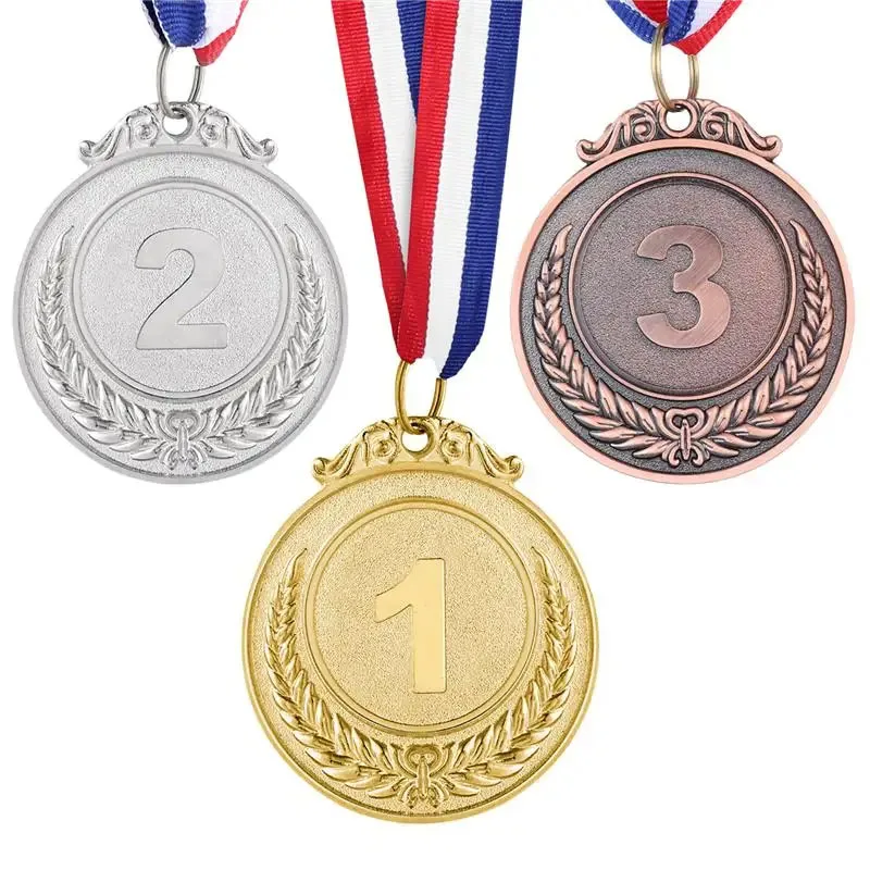 3 Teile/satz Gold Silber Bronze Preise Gewinner Belohnung Medaillen Sport Tag Wettbewerbe Auszeichnungen Medaille Erwachsene Kinder Spiele Im Freien Souvenir