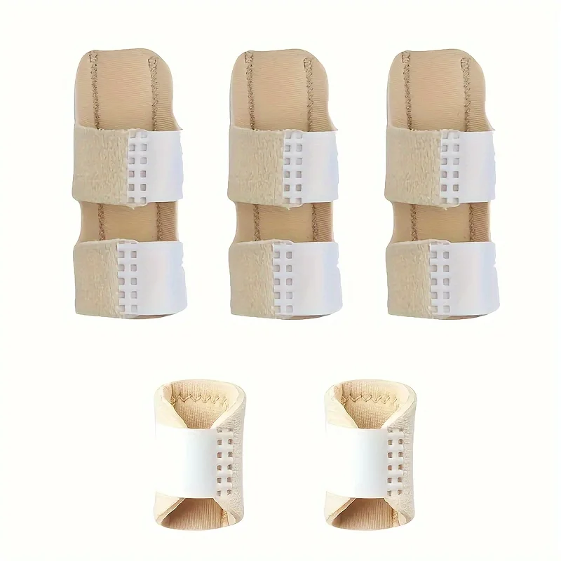 5pc Finger Support Set: 2 Thumb/Pinky Splints + 3 Finger Stabilizers (Index/Middle/Ring)