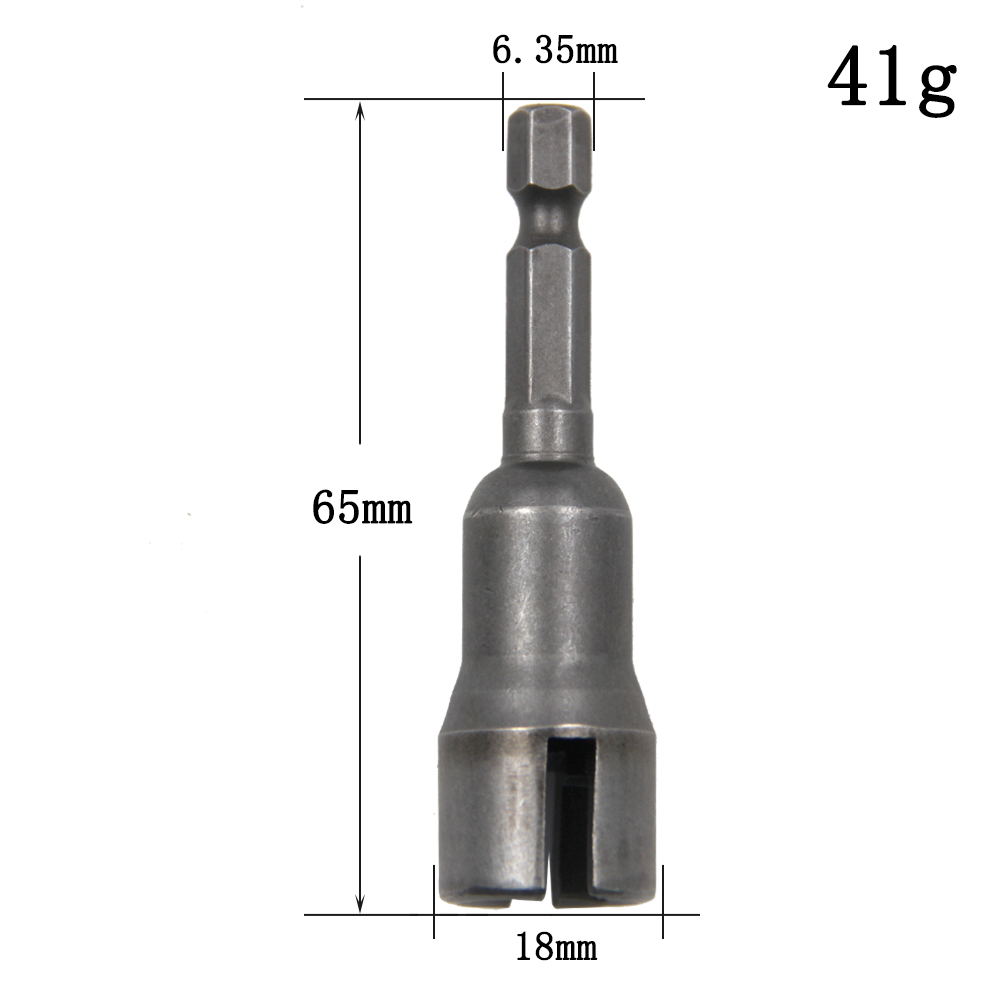 Color atural, llave de destornillador eléctrico con mango hexagonal ranurado de 65mm, herramienta de llave de tubo con agujero de mariposa negra